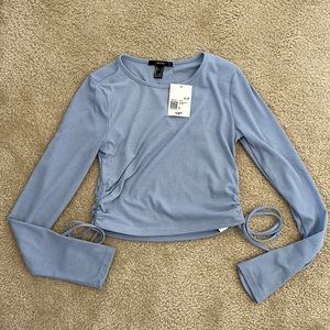 Cropped side tie long sleeve